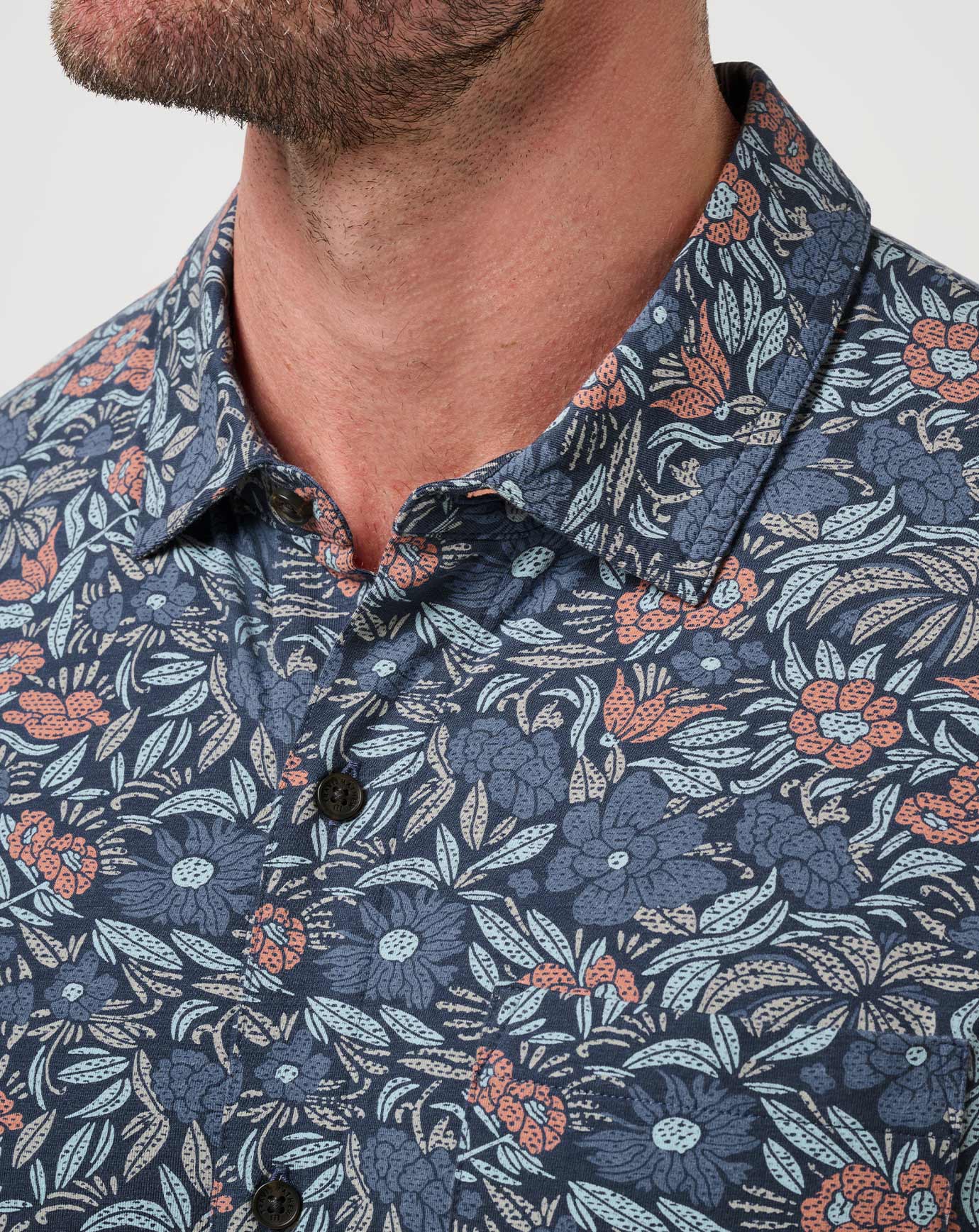 Mood Indigo/Vintage Indigo Travis Mathew Knit Day Cruise Button-Up