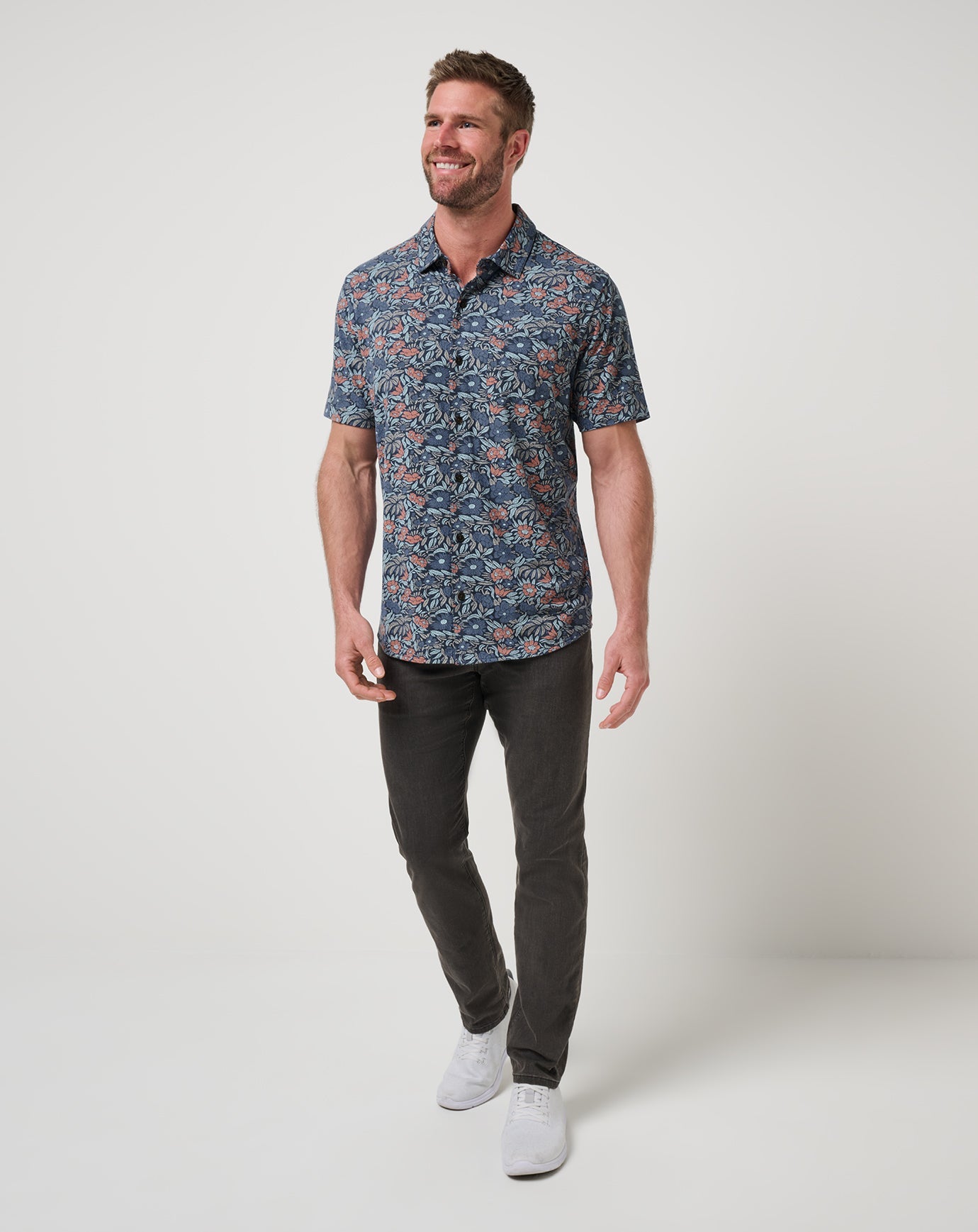 Mood Indigo/Vintage Indigo Travis Mathew Knit Day Cruise Button-Up