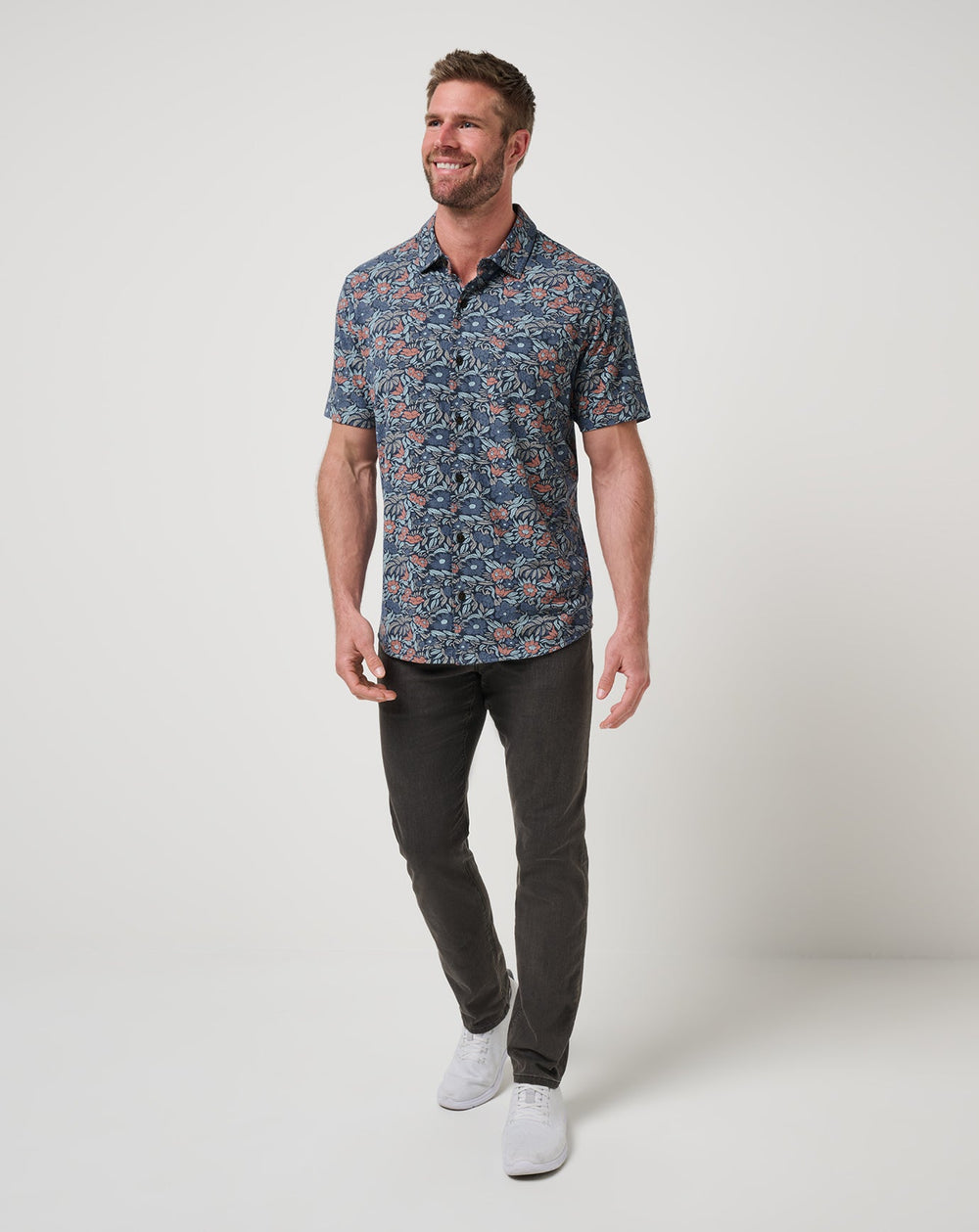 Mood Indigo/Vintage Indigo Travis Mathew Knit Day Cruise Button-Up