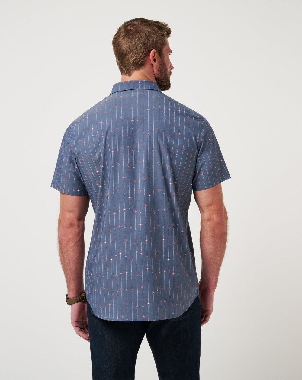 Heather Mood Indigo Travis Mathew Deco Button-Up