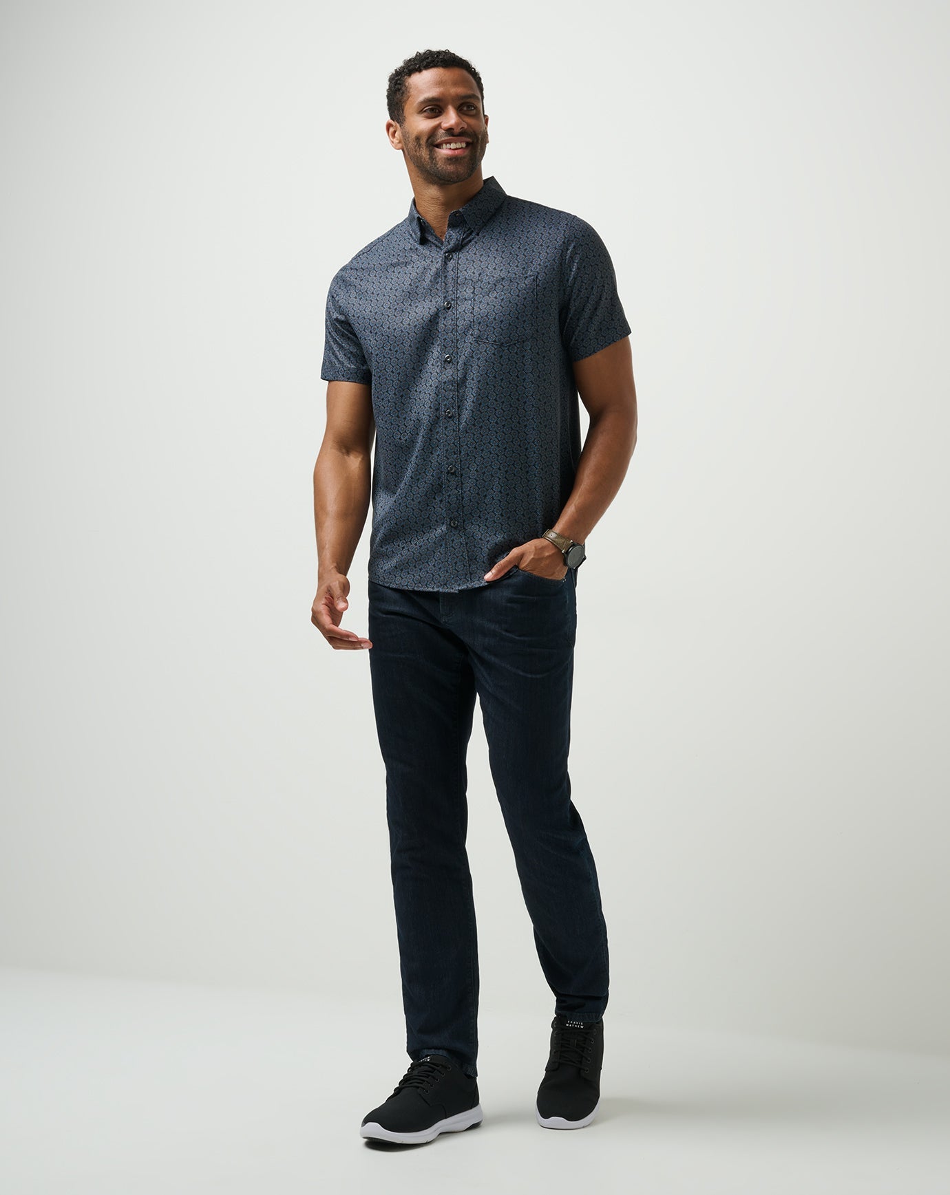 Black Travis Mathew Techwoven Country Mile Button-Up