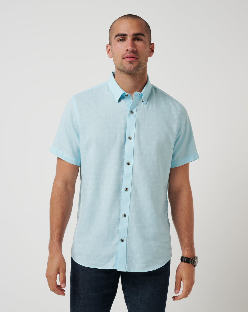 Cory Blue Travis Mathew Early Check In Button-Up