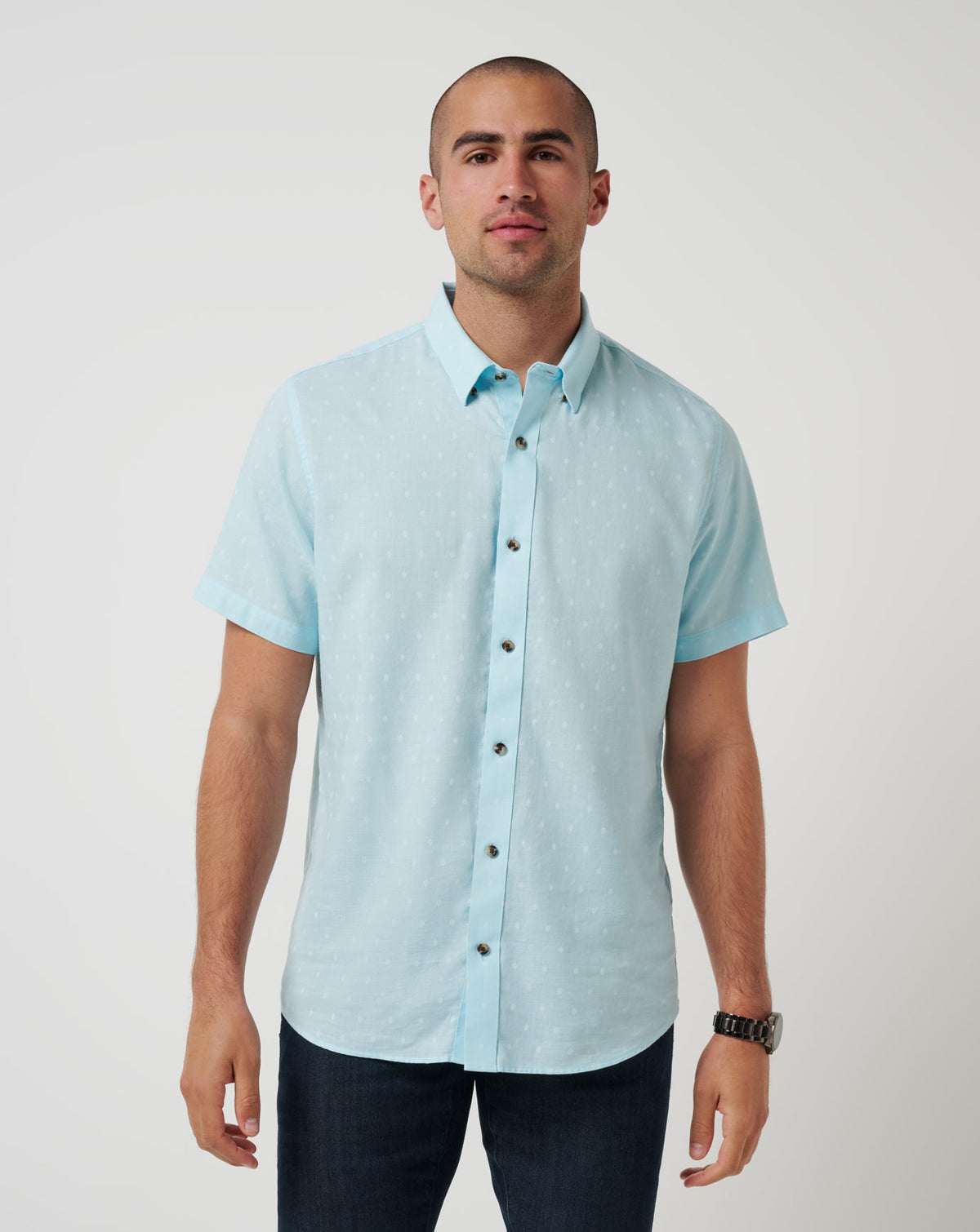 Cory Blue Travis Mathew Early Check In Button-Up
