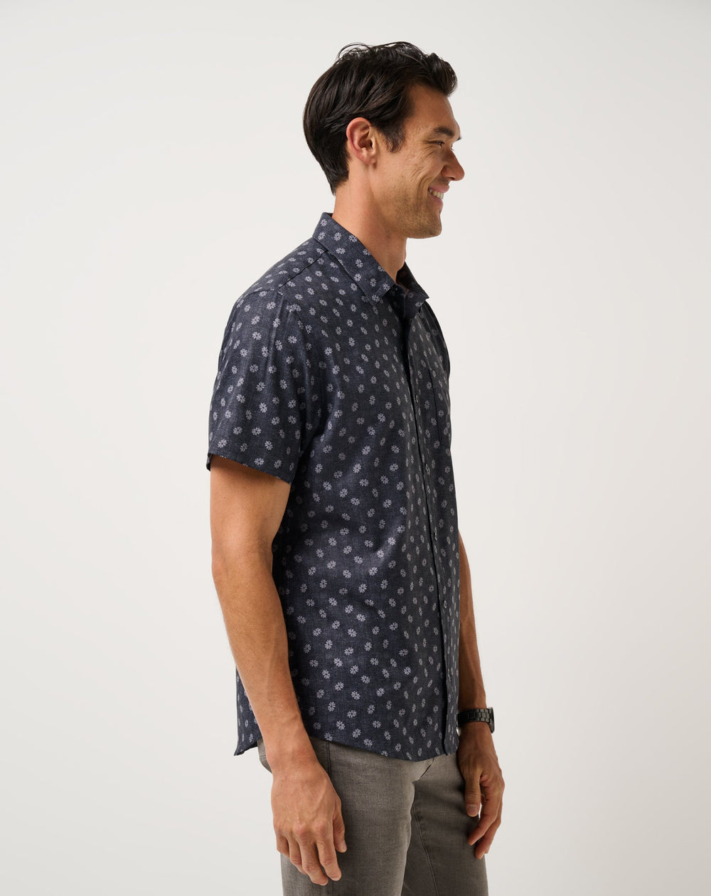 Heather Black Travis Mathew Techwoven Grey Wind Button-Up
