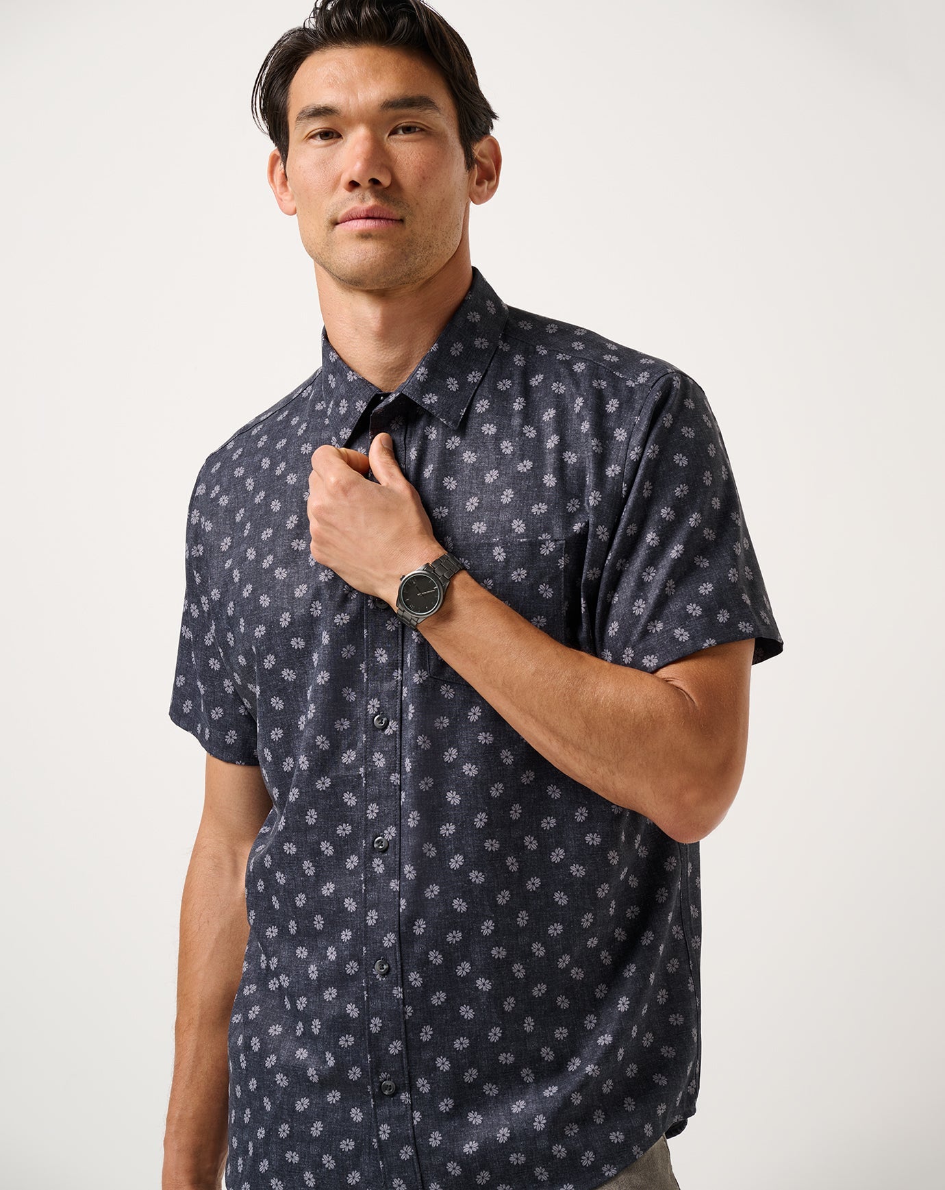 Heather Black Travis Mathew Techwoven Grey Wind Button-Up