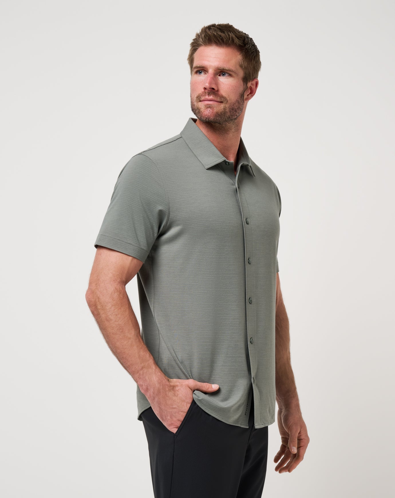 Dark Olive Travis Mathew The Heater Button-Up