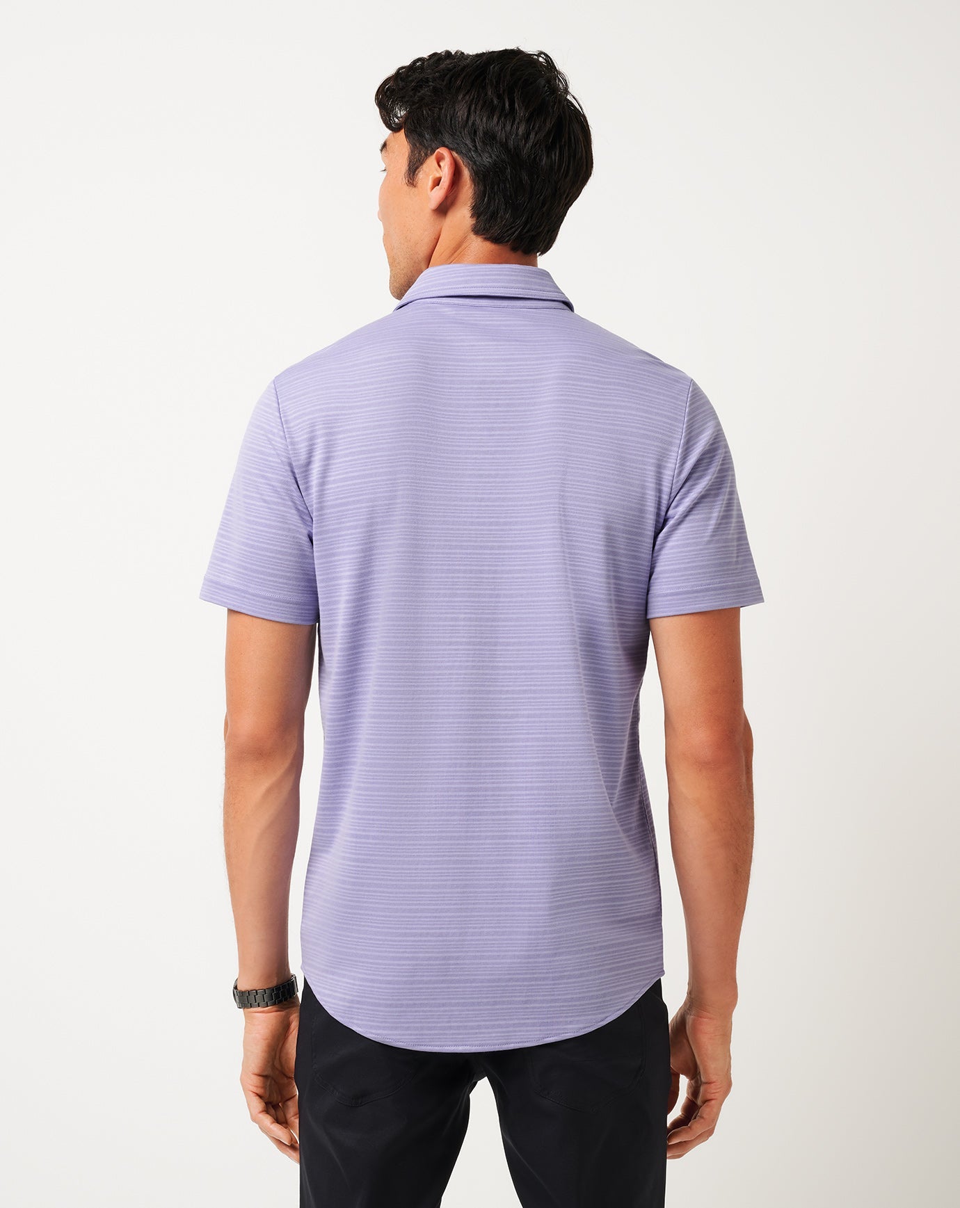 Heather Violet Storm Travis Mathew Knit Trip To The City Button-Up