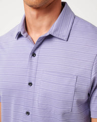 Heather Violet Storm Travis Mathew Knit Trip To The City Button-Up