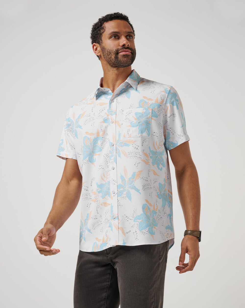 White Travis Mathew Techwoven Board Battle Button-Up