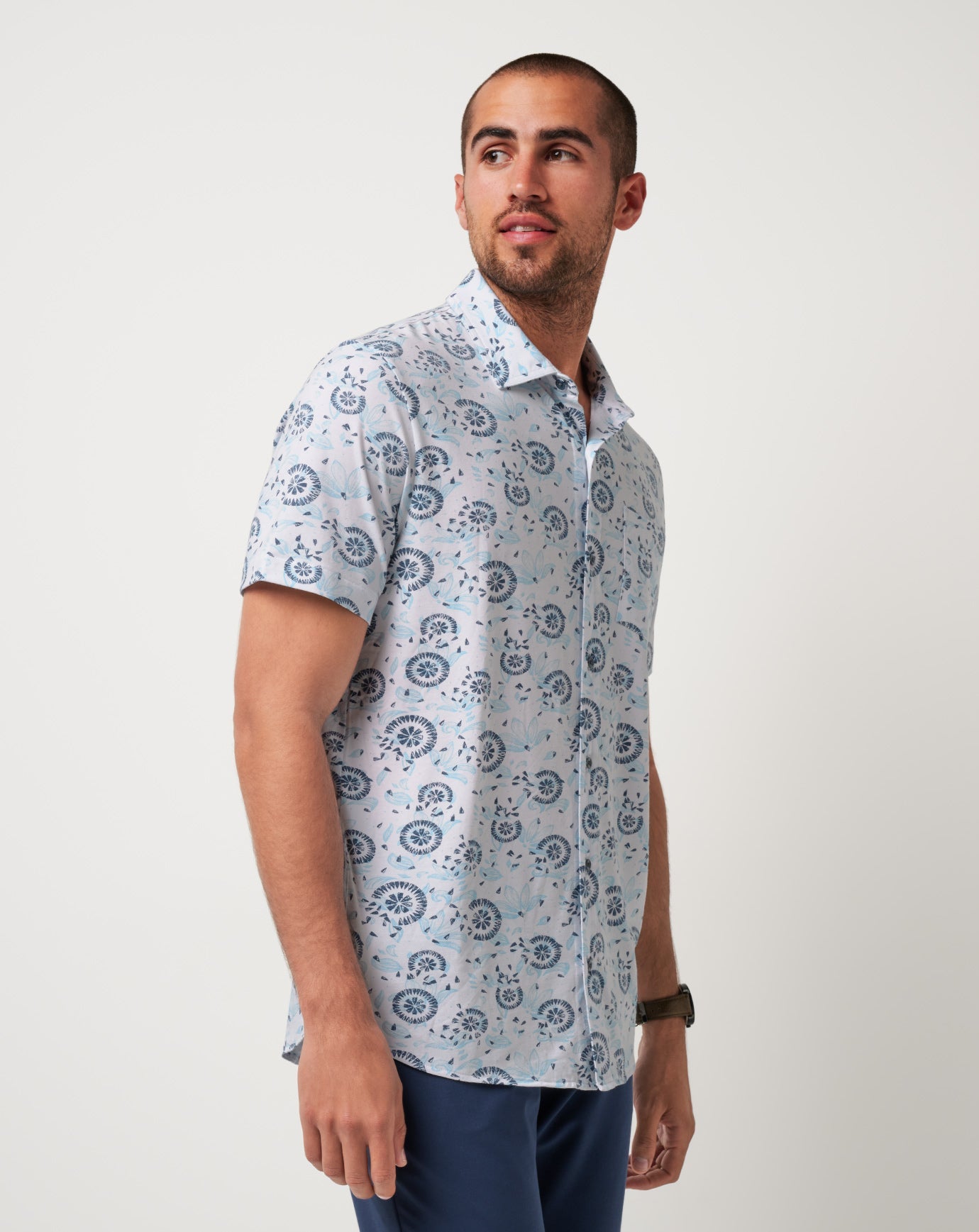 White Travis Mathew Knit Flourish Button-Up