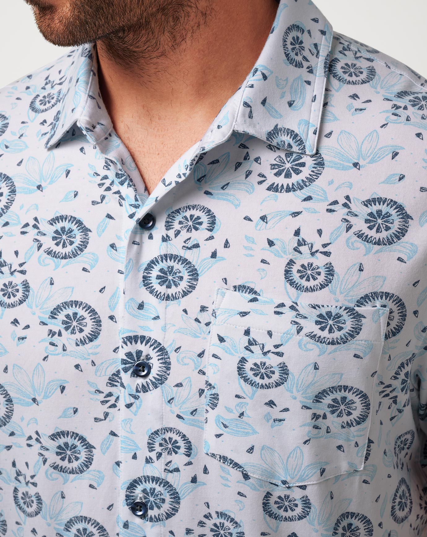 White Travis Mathew Knit Flourish Button-Up