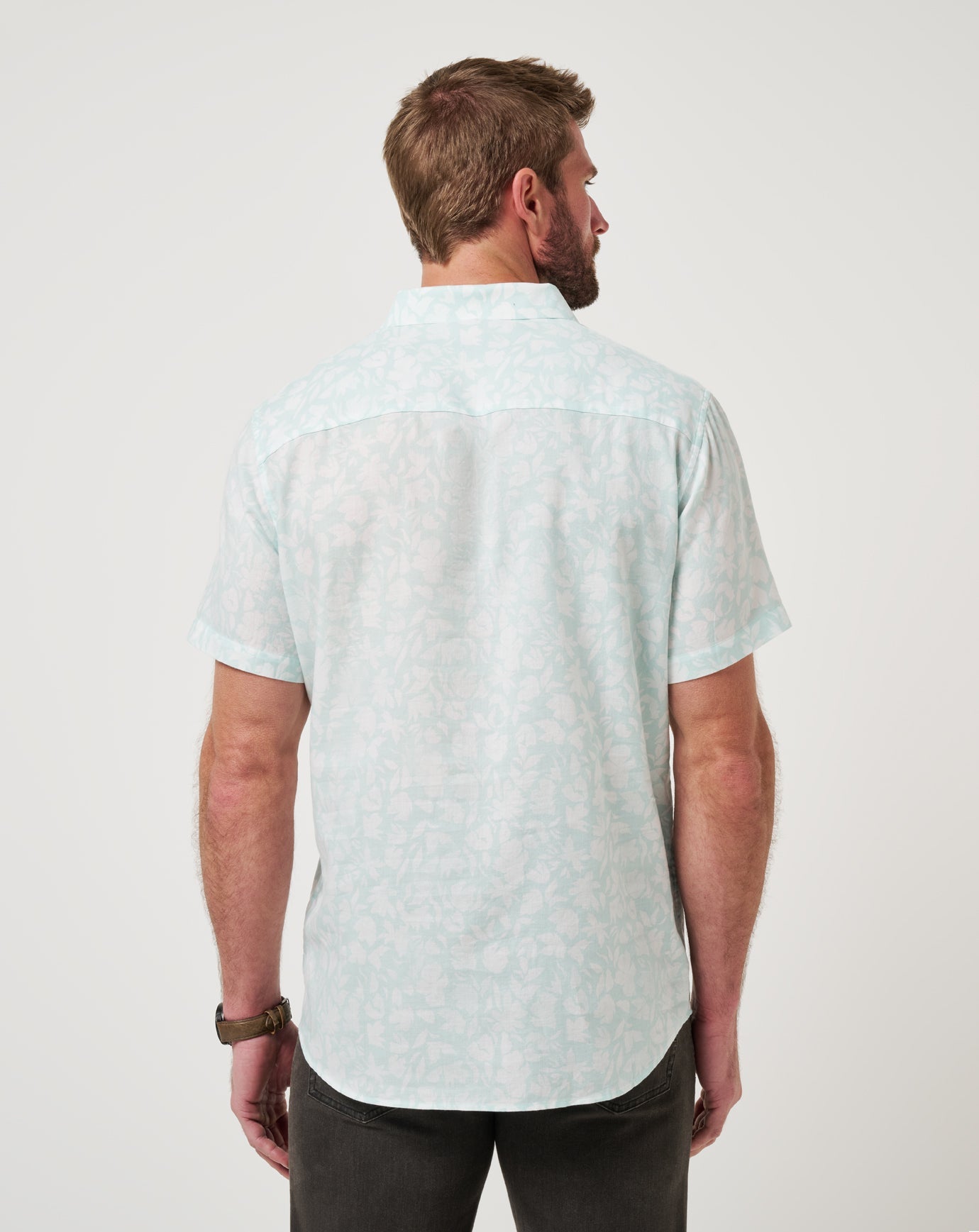 Eggshell Blue Travis Mathew Double Room Button-Up