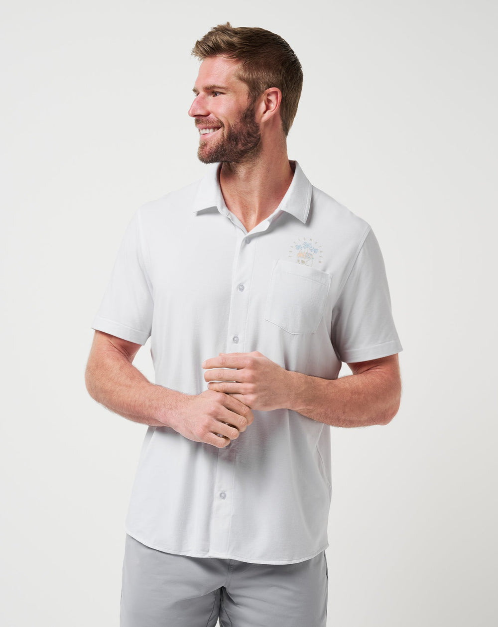 White Travis Mathew Poolside Pitcher Button-Up