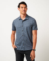 Mood Indigo/Vintage Indigo Travis Mathew Knit Featherweight Tides Button-Up