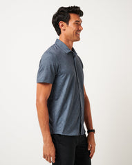 Mood Indigo/Vintage Indigo Travis Mathew Knit Featherweight Tides Button-Up