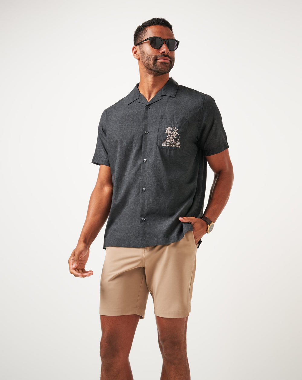 Heather Black Travis Mathew Lost Cave Button-Up