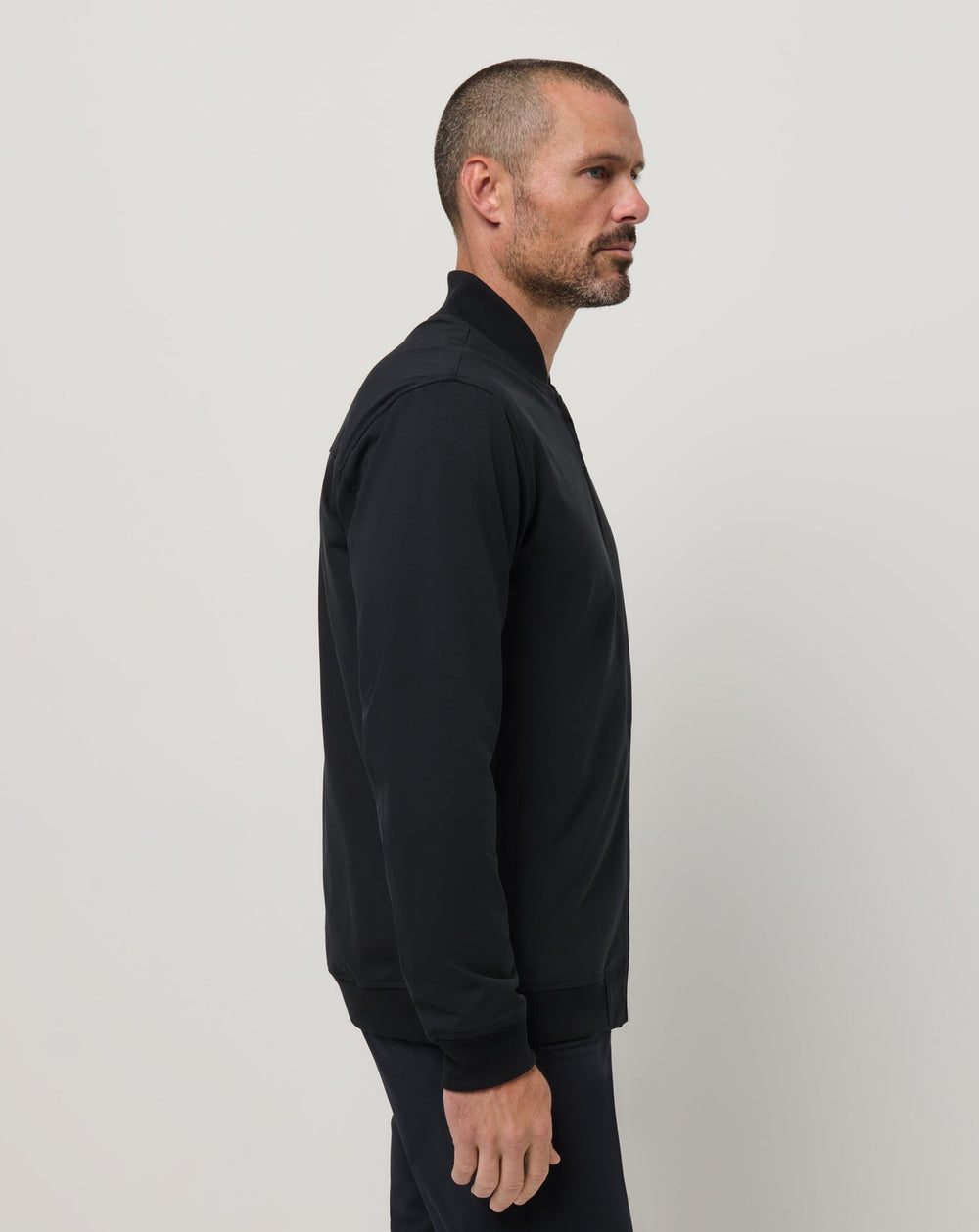Black Travis Mathew Stretchknit Bomber Jacket