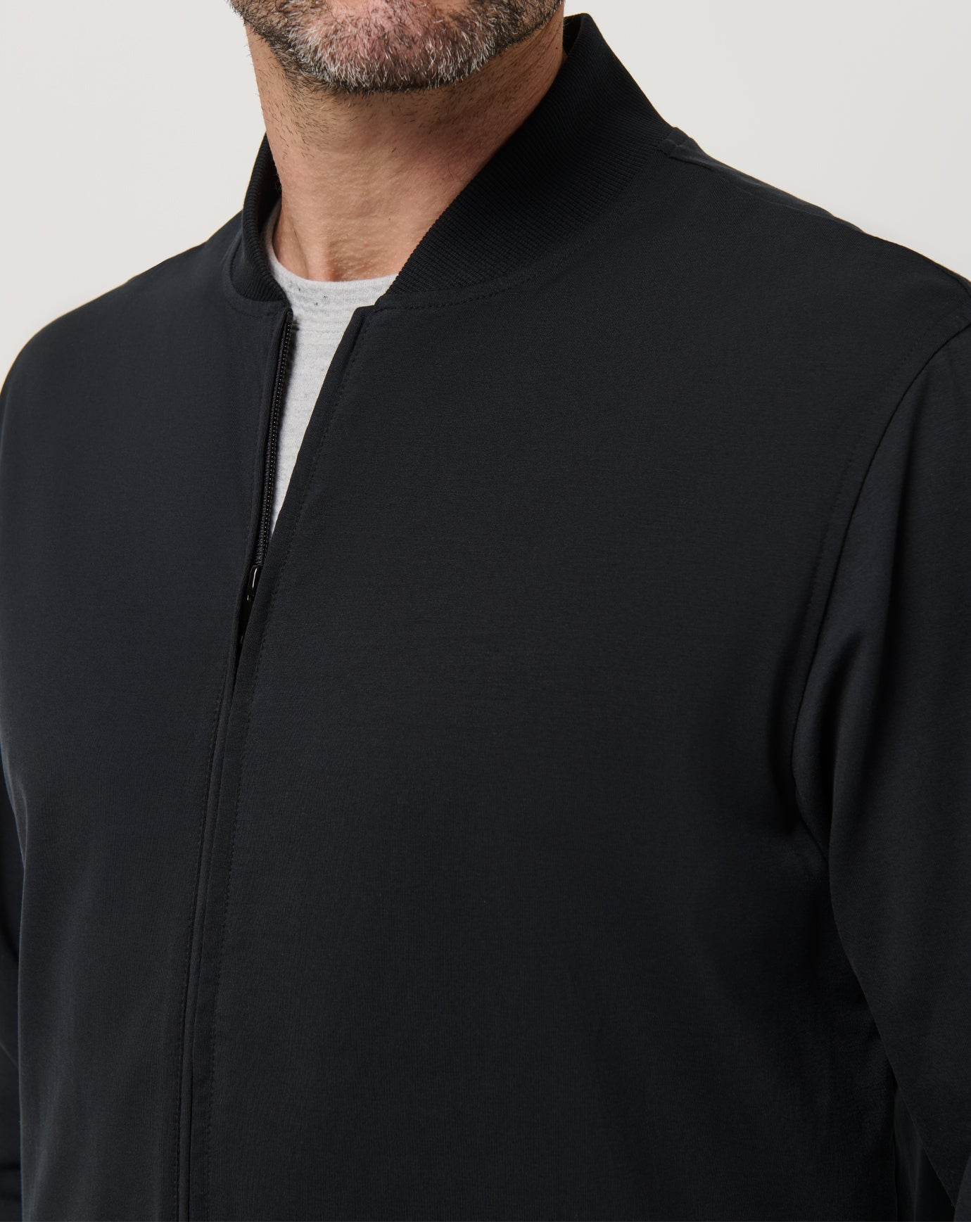 Black Travis Mathew Stretchknit Bomber Jacket