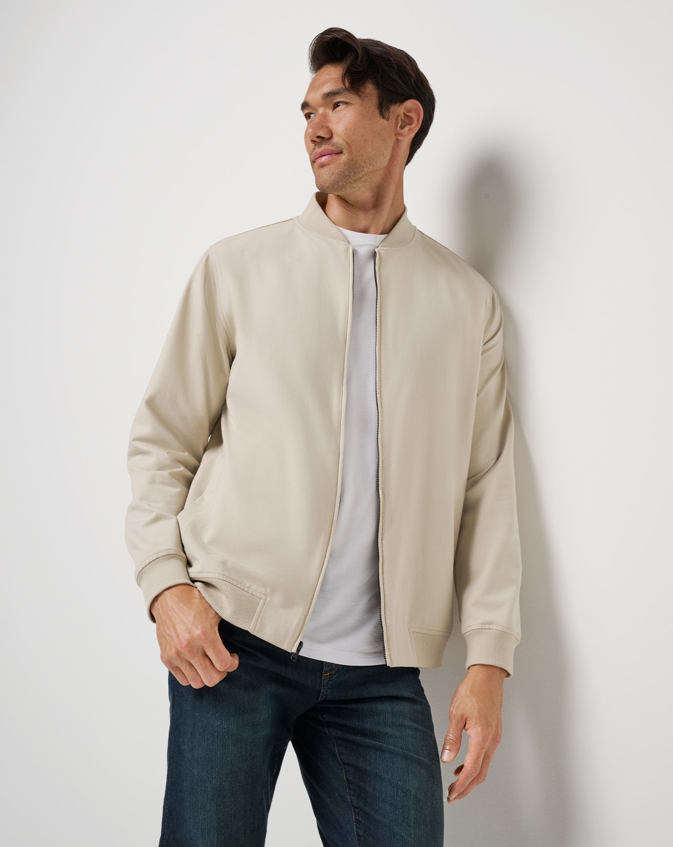 Italian Sand Travis Mathew Stretchknit Bomber Jacket