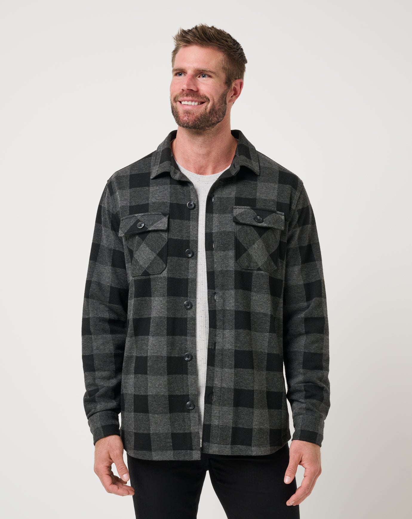 Black/Grey Travis Mathew Return Flight Shirt Jacket