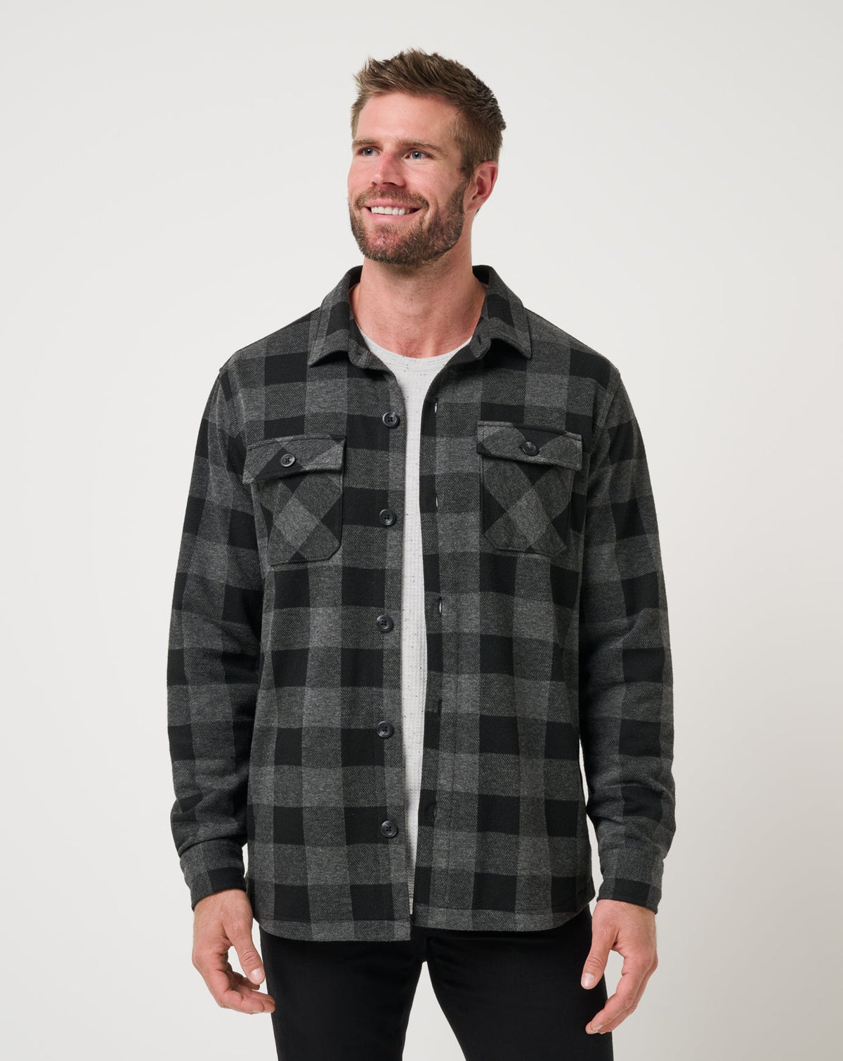 Black/Grey Travis Mathew Return Flight Shirt Jacket