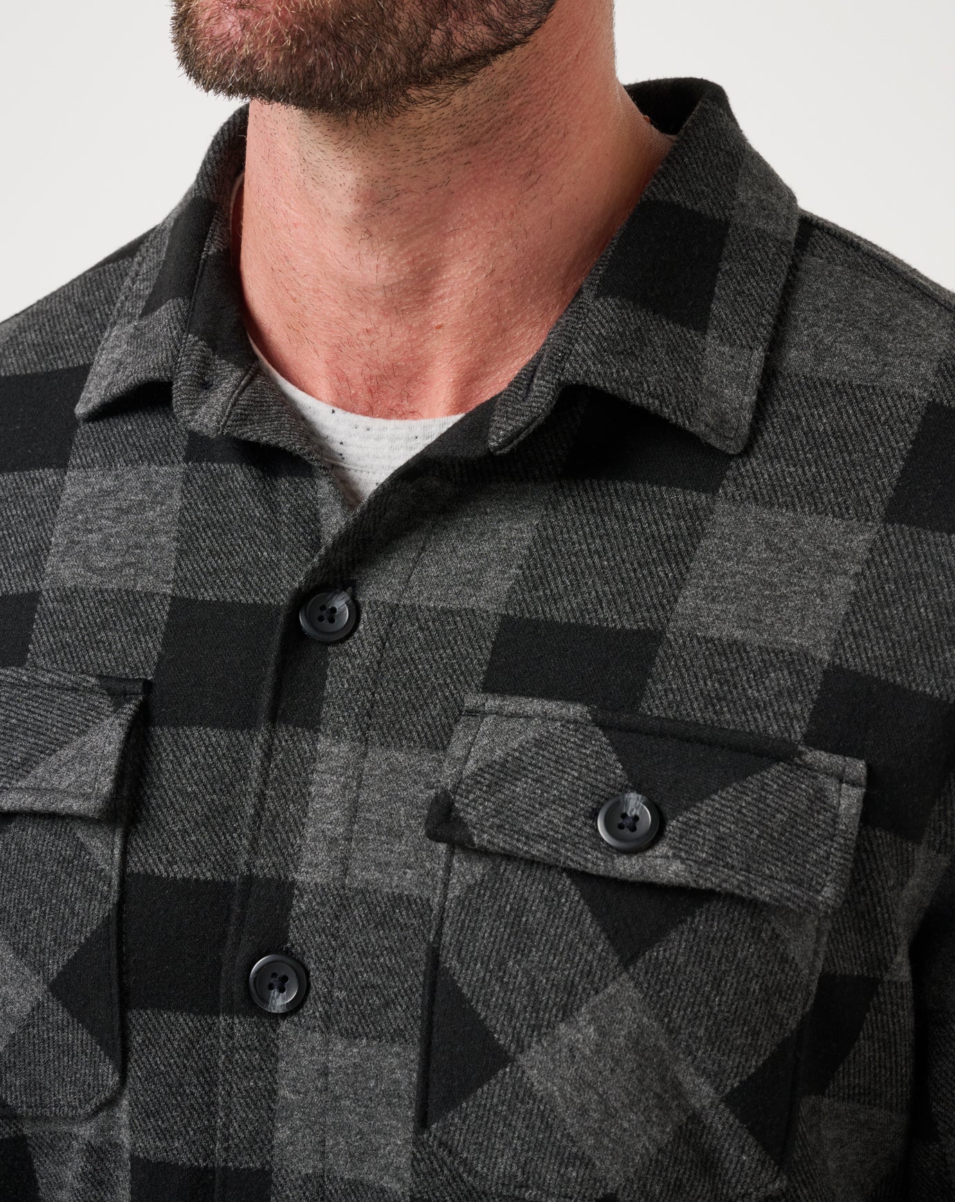 Black/Grey Travis Mathew Return Flight Shirt Jacket