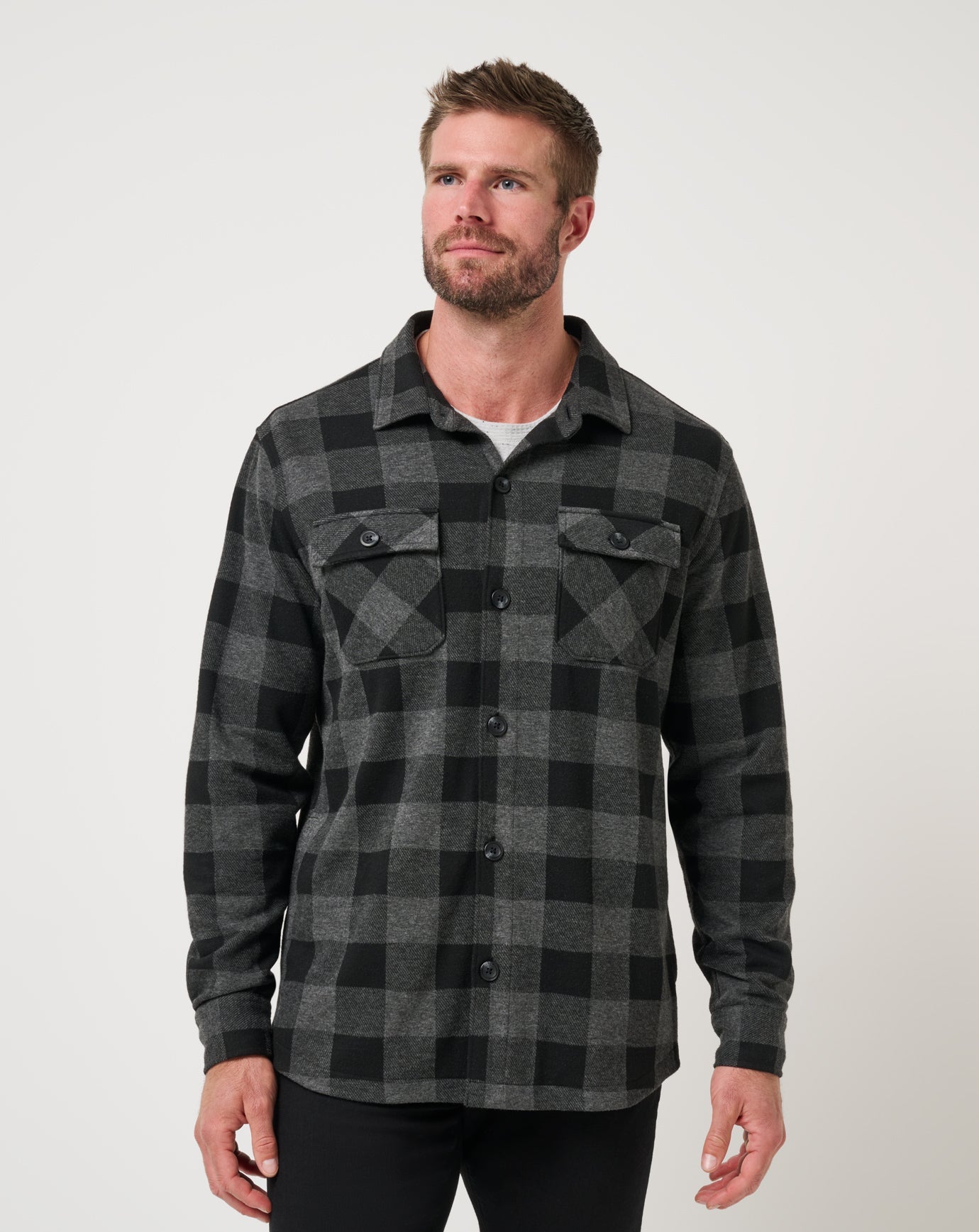 Black/Grey Travis Mathew Return Flight Shirt Jacket