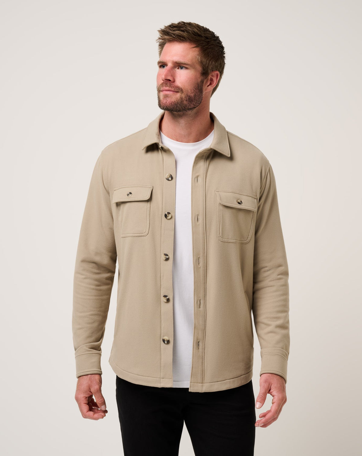 Weathered Teak Travis Mathew Peak Fleece Shirt Jacket