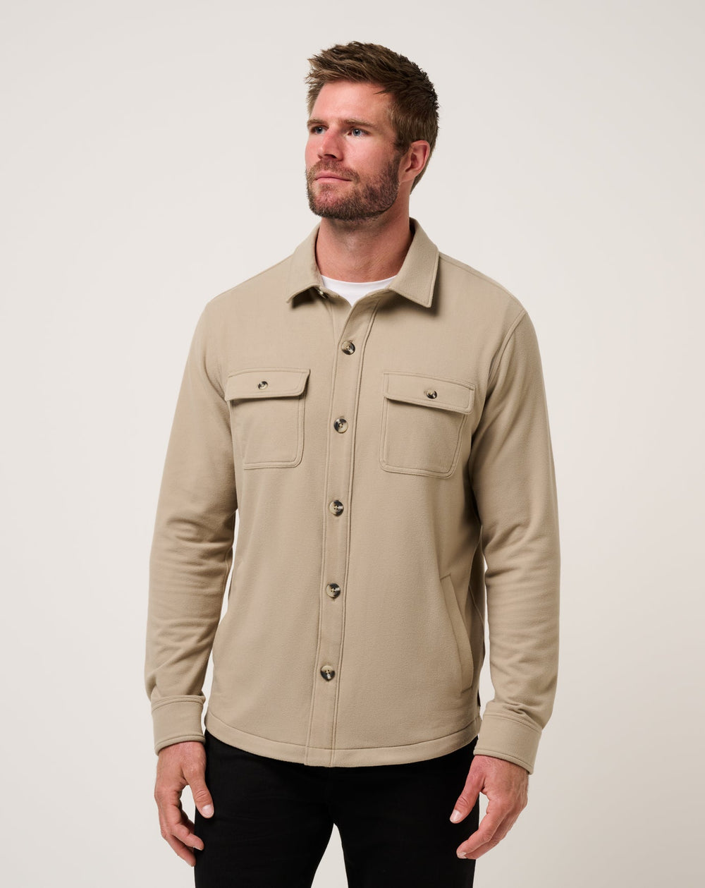Weathered Teak Travis Mathew Peak Fleece Shirt Jacket