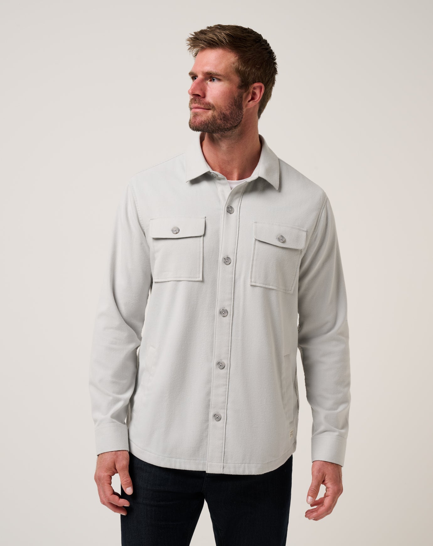 Heather Light Grey Travis Mathew Wanna Bet Shirt Jacket
