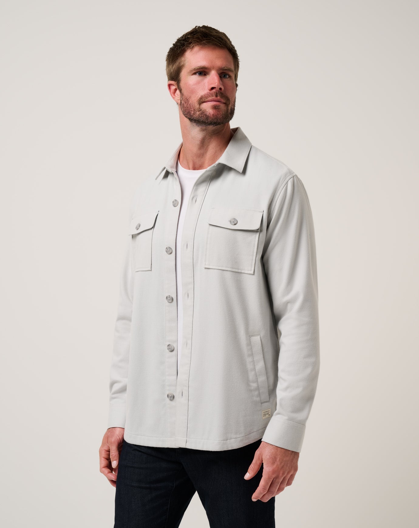 Heather Light Grey Travis Mathew Wanna Bet Shirt Jacket