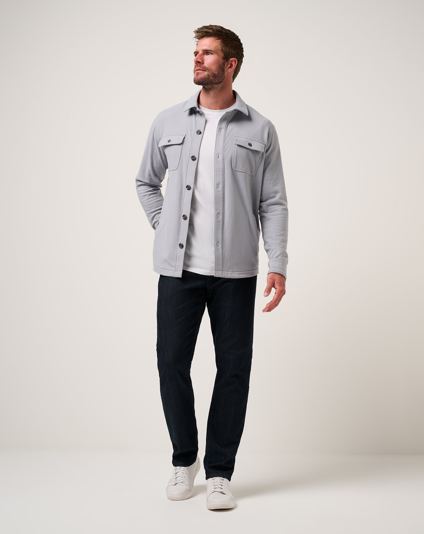 Sleet Travis Mathew Peak Fleece Shirt Jacket