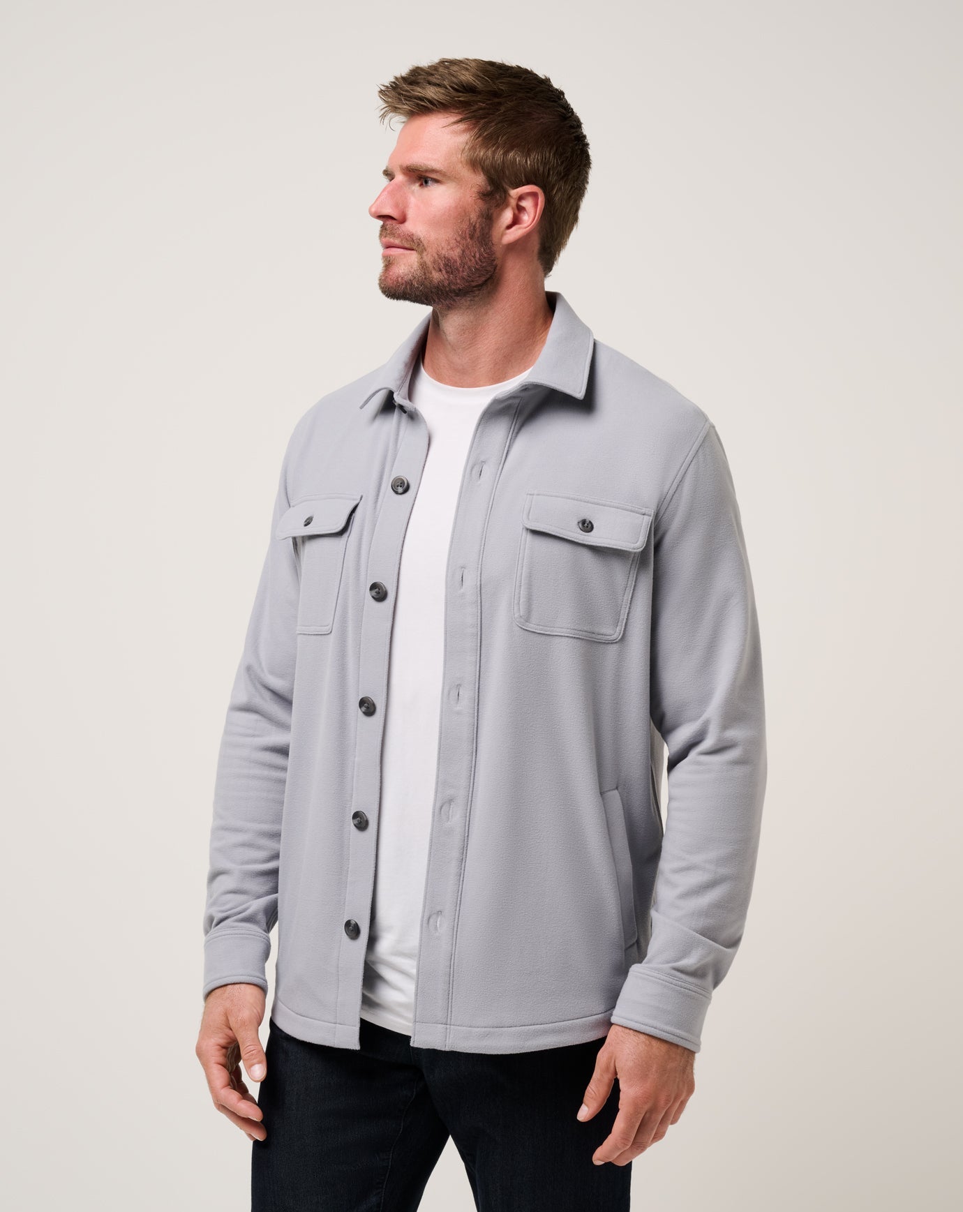 Sleet Travis Mathew Peak Fleece Shirt Jacket