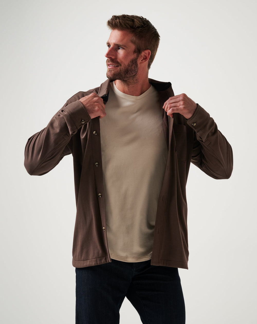Chocolate Travis Mathew Cloud Shirt Jacket