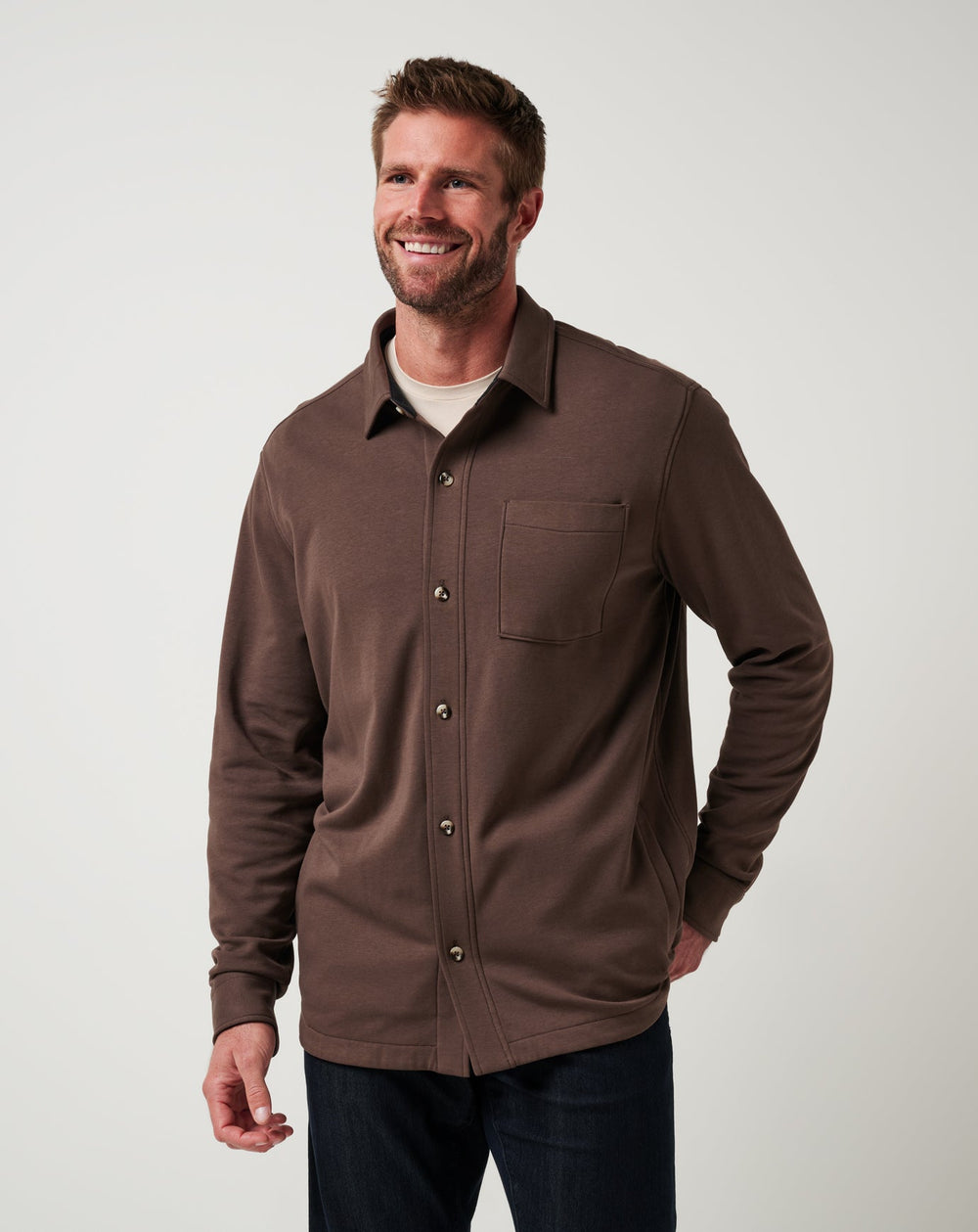 Chocolate Travis Mathew Cloud Shirt Jacket