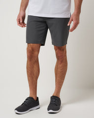 Grey Pinstripe Travis Mathew Travel Year Short 9In