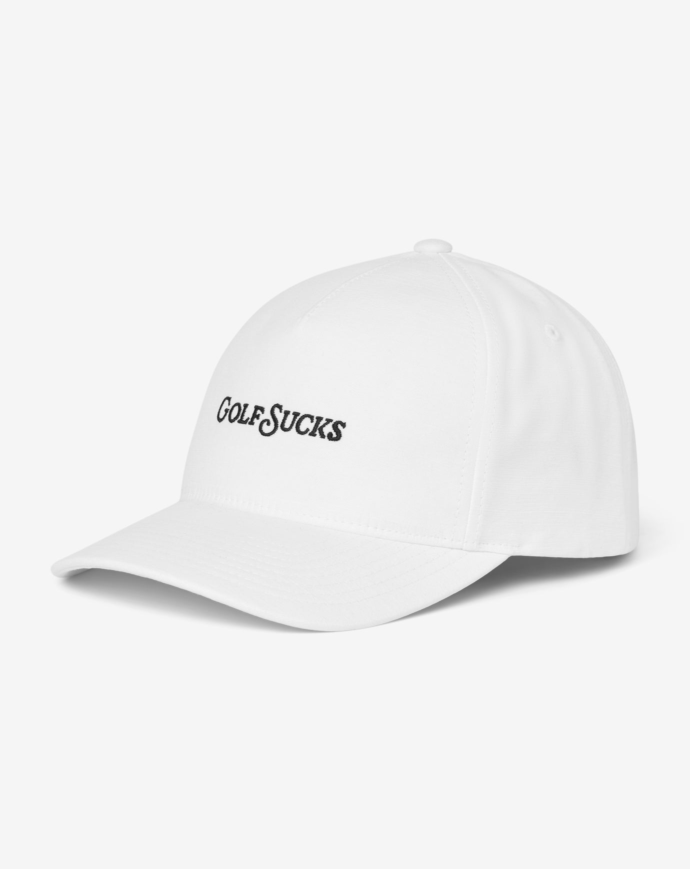 White Travis Mathew Golf Sucks Snapback Hat