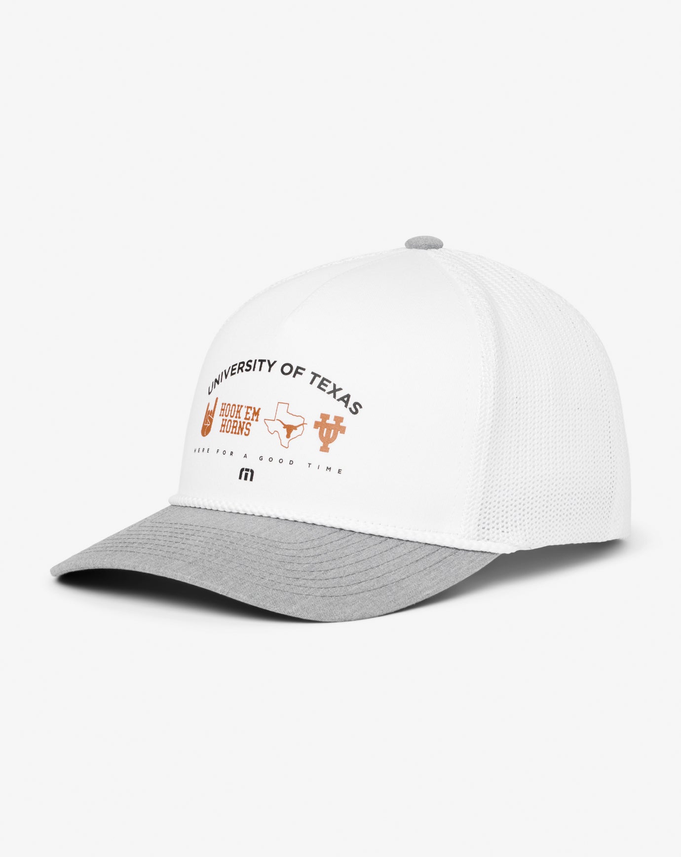 White Travis Mathew UT Austin Defensive Line Snapback Hat