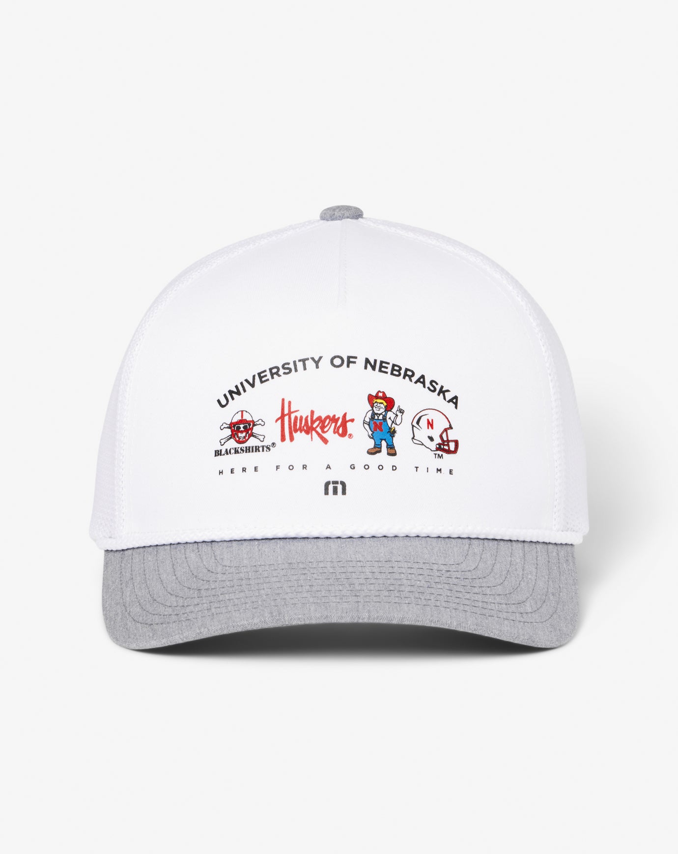 White Travis Mathew Nebraska Defensive Line Snapback Hat