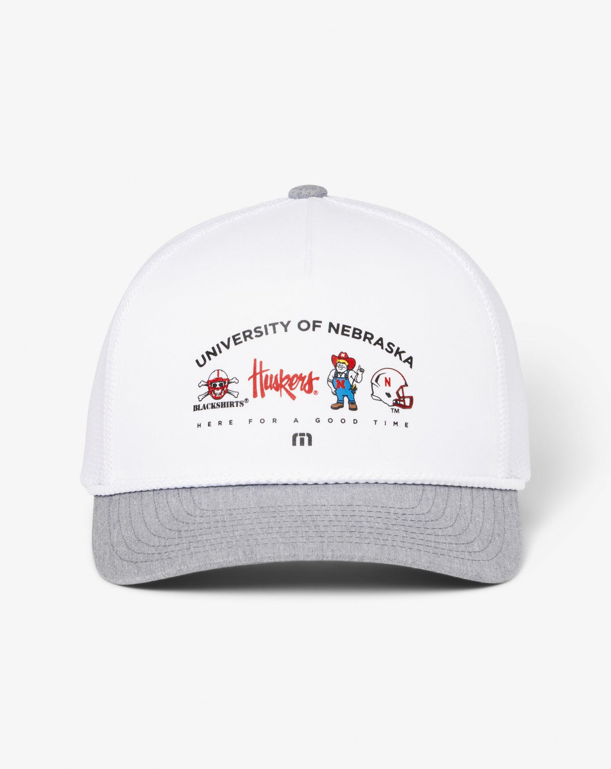 White Travis Mathew Nebraska Defensive Line Snapback Hat