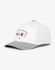 White Travis Mathew Arkansas Defensive Line Snapback Hat