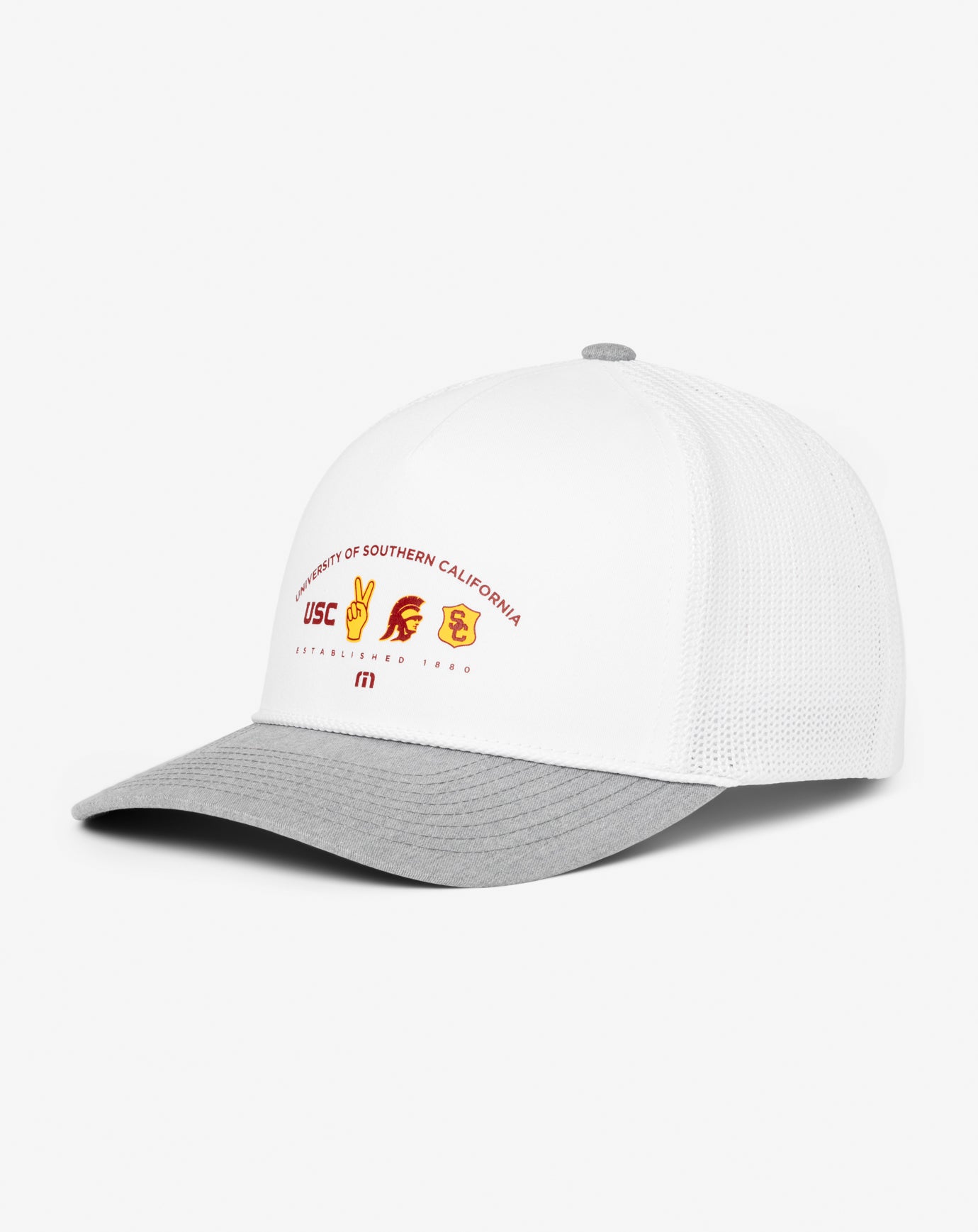 White Travis Mathew USC Defensive Line Snapback Hat