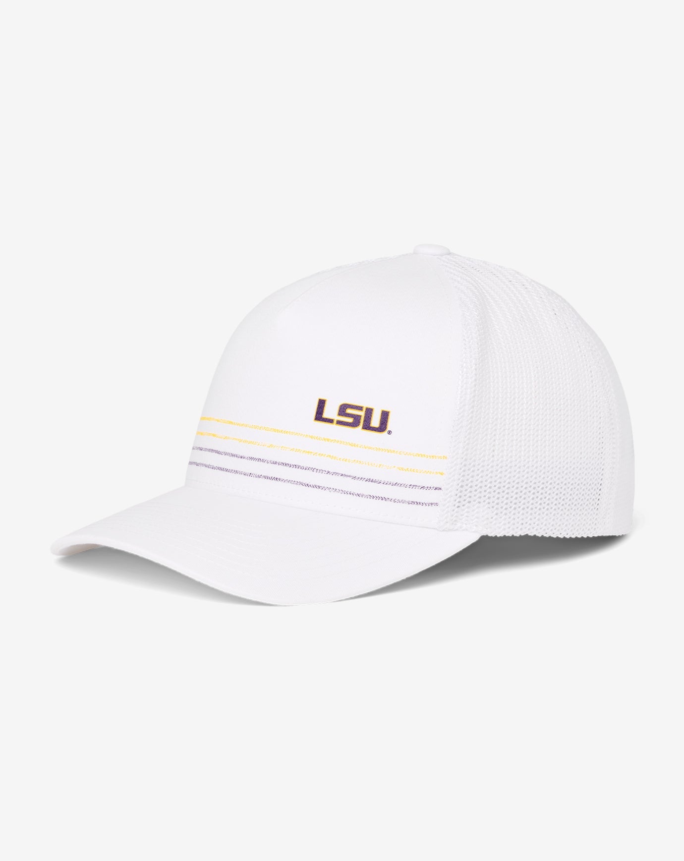 White Travis Mathew LSU Drum Major Snapback Hat