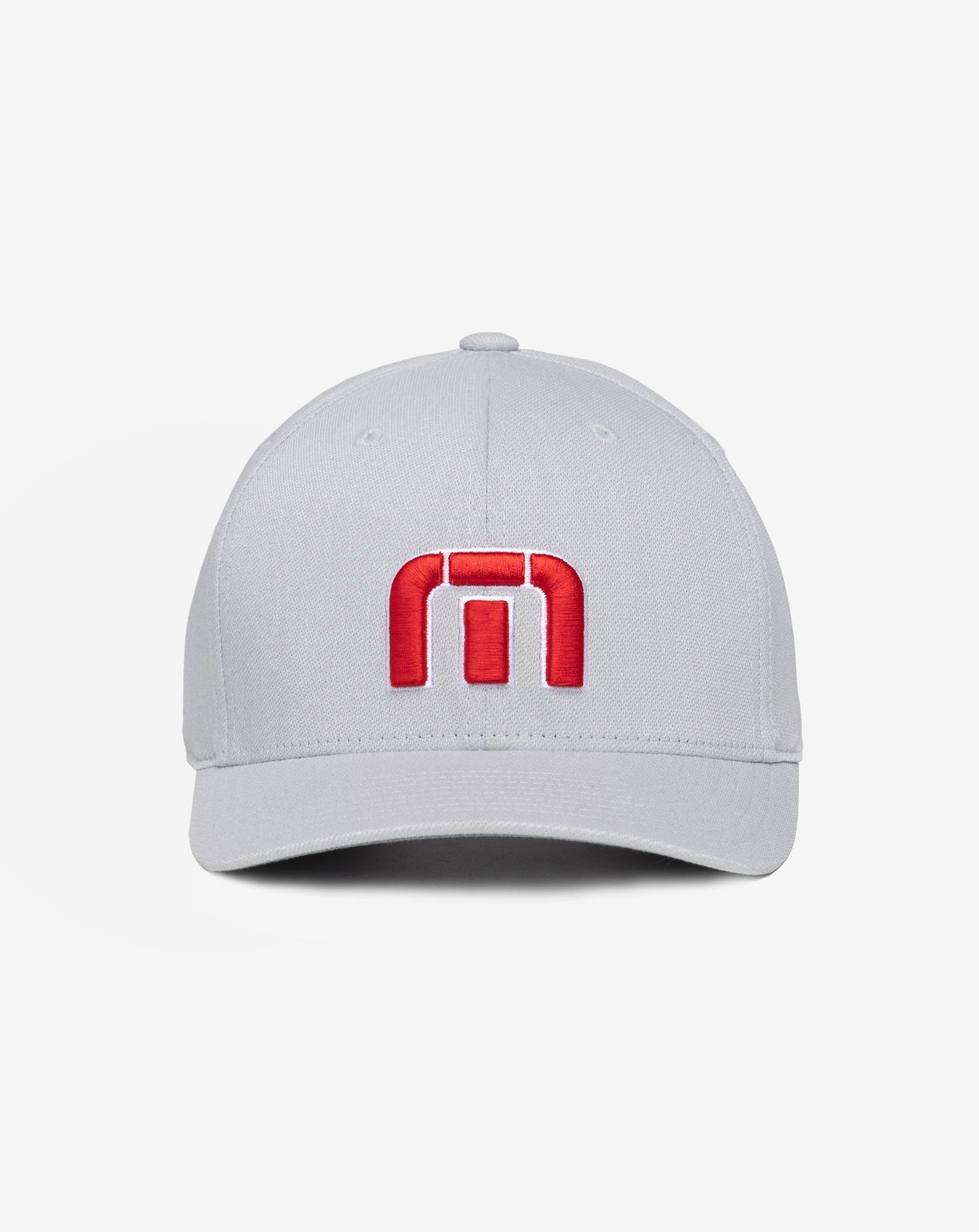 Heather Grey Travis Mathew Red White Iconic Snapback Hat