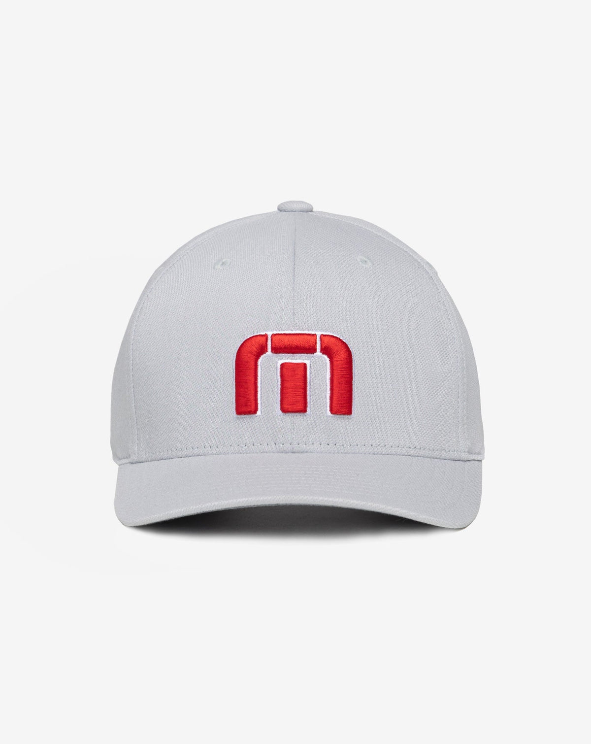 Heather Grey Travis Mathew Red White Iconic Snapback Hat