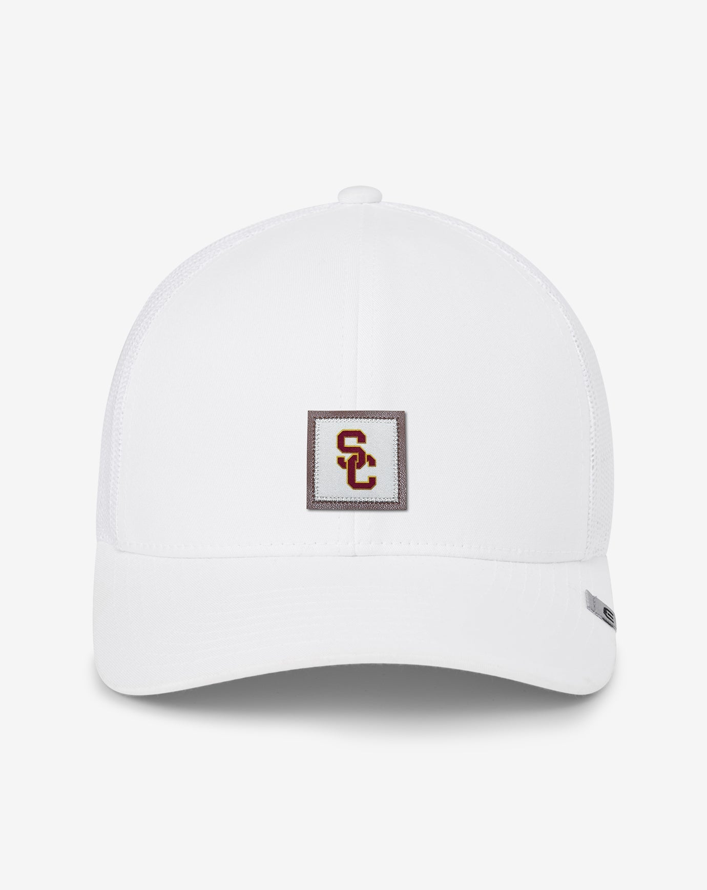 White Travis Mathew USC Leather Patch Snapback Hat
