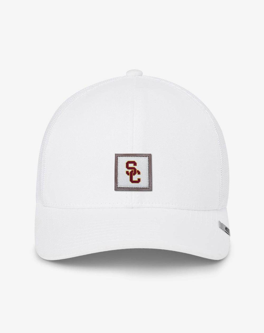 White Travis Mathew USC Leather Patch Snapback Hat