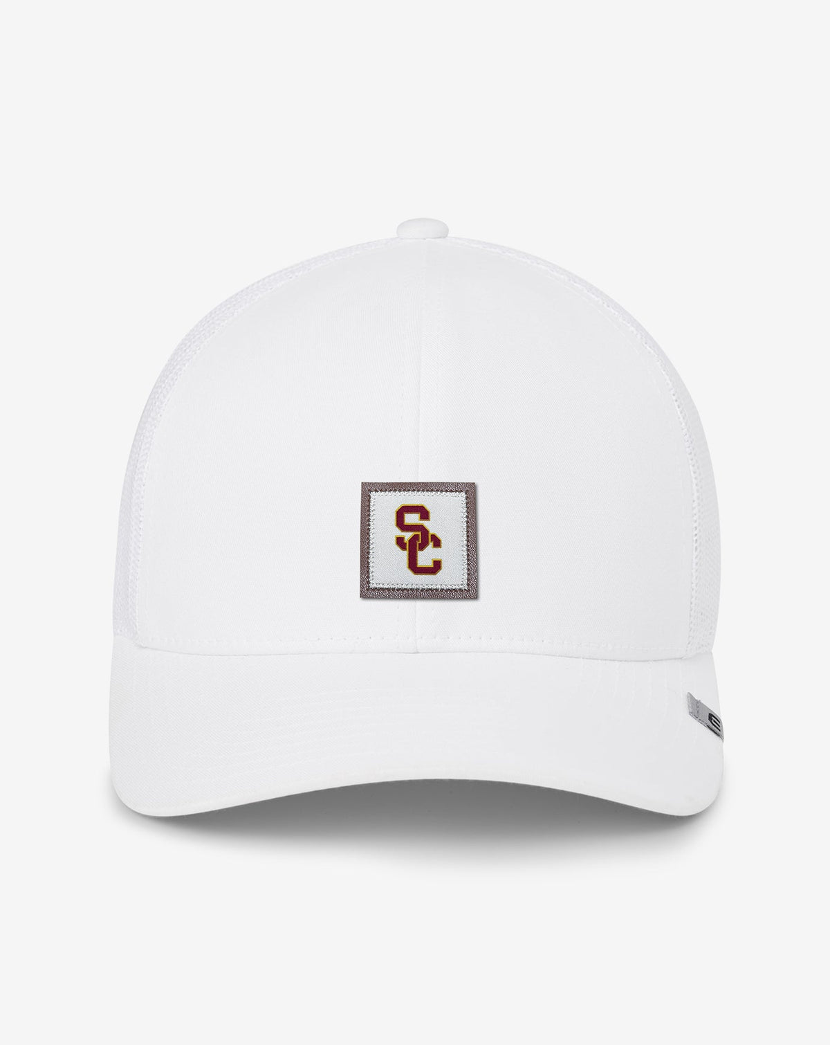 White Travis Mathew USC Leather Patch Snapback Hat