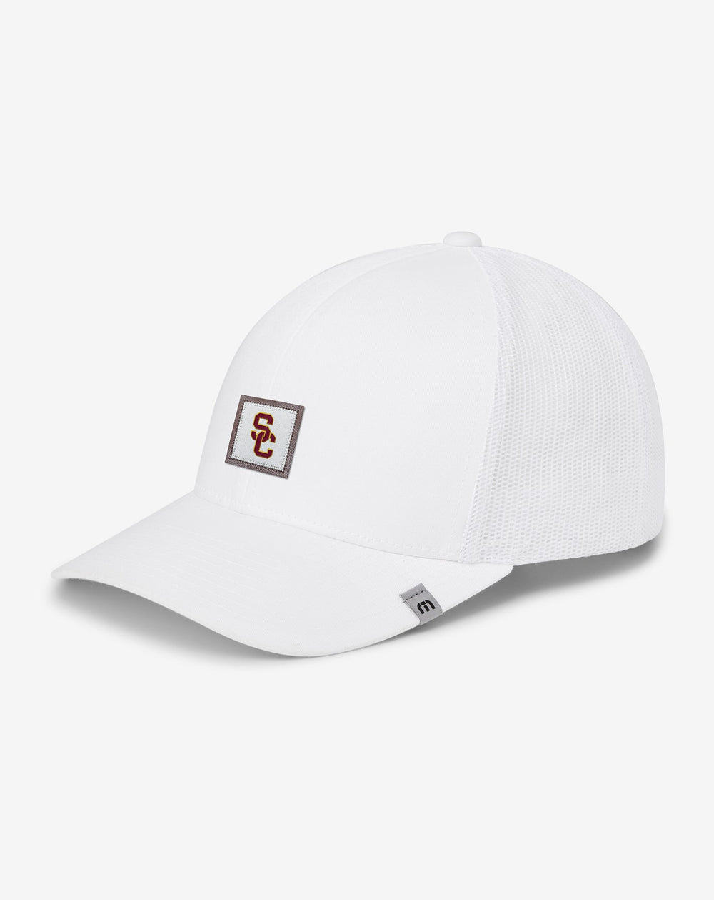 White Travis Mathew USC Leather Patch Snapback Hat