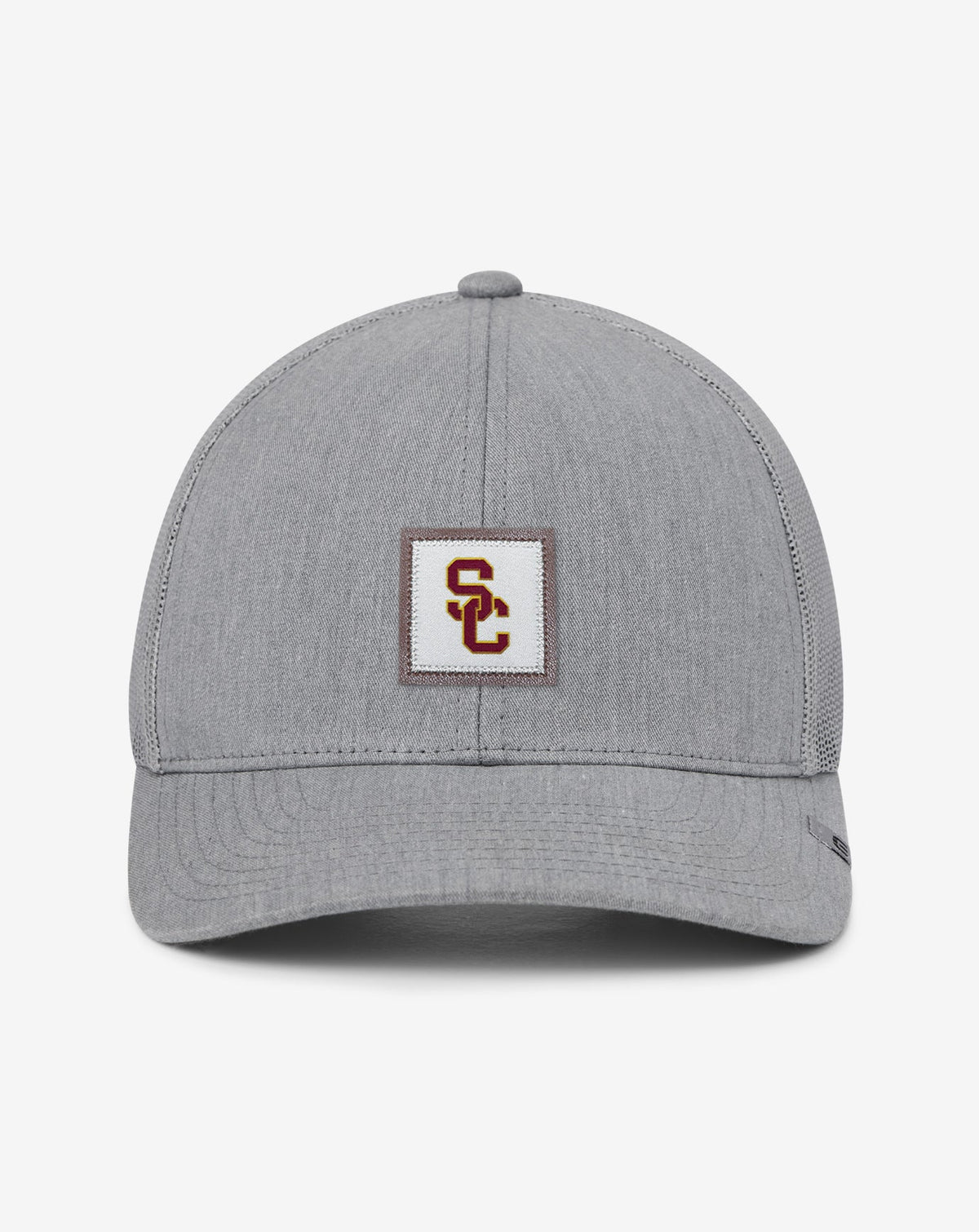Heather Grey Travis Mathew USC Leather Patch Snapback Hat